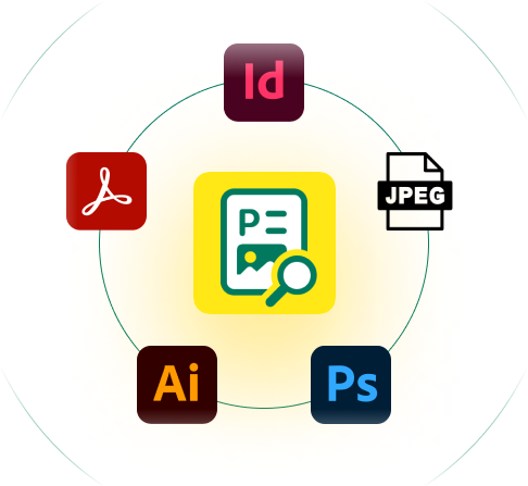 Various InDesign file formats, and image types, supported by Parallel Reader.